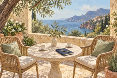 Illustration d’une table et de deux fauteuils pour un premier échange